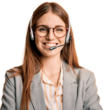 a virtual receptionist wearing headphones