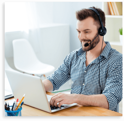 A person talking on the phone