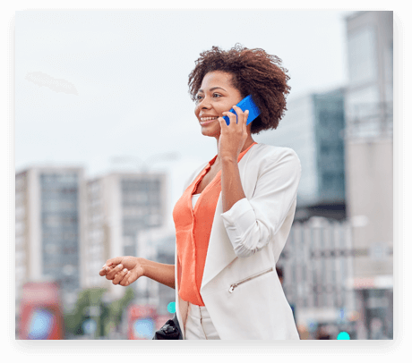 A person talking on the phone