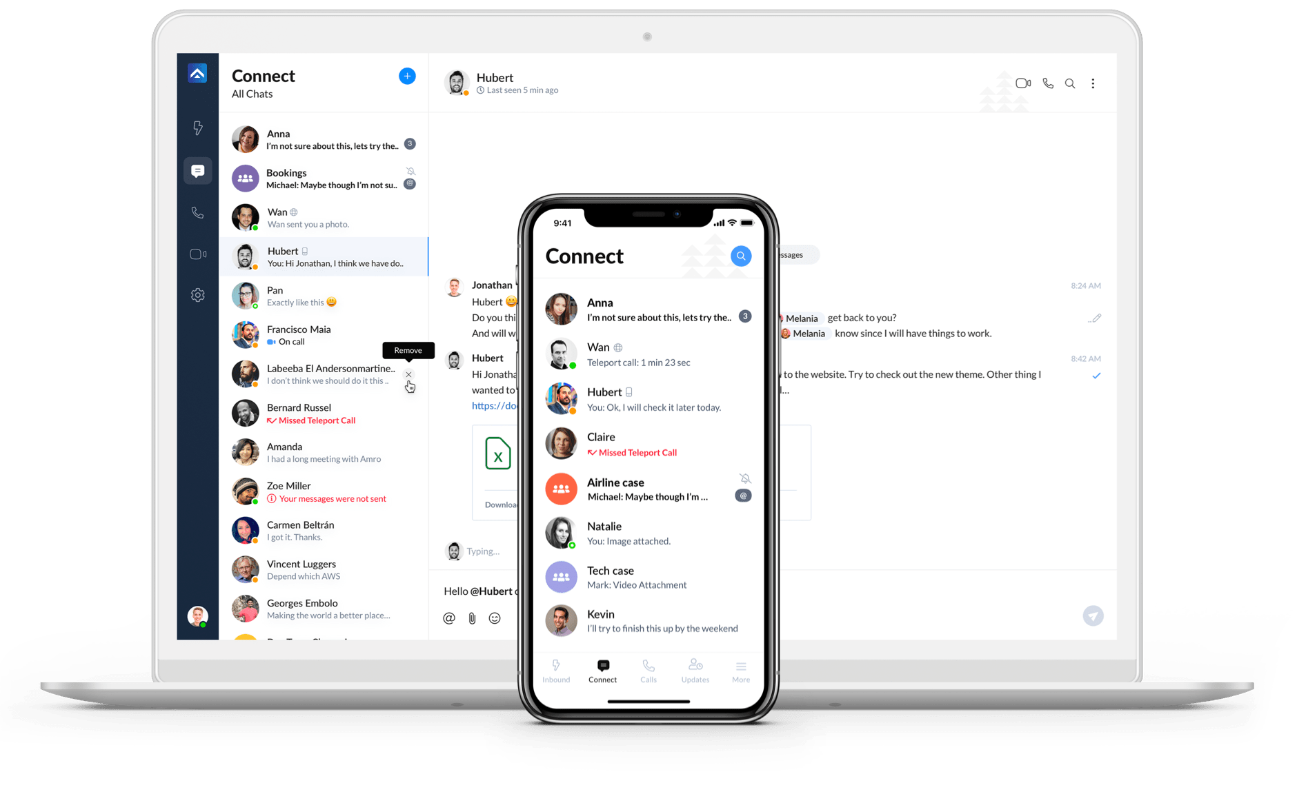 AnswerForce app on desktop and mobile