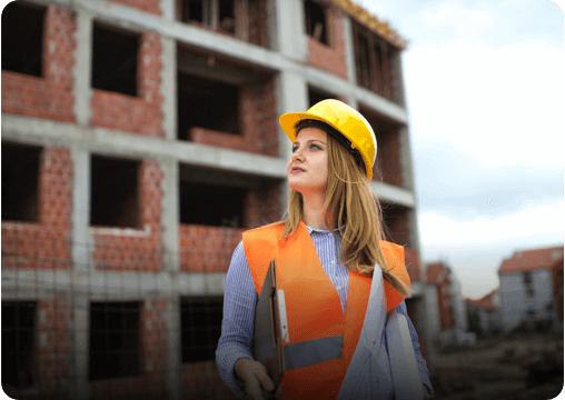 A women wearing a helmet