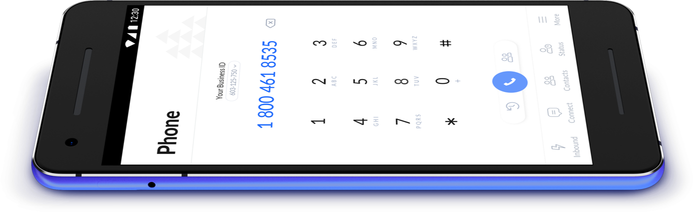 Flatlay mobile phone showing dialer interface