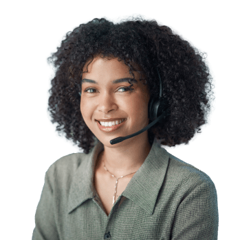 Curly hair female answering services agent